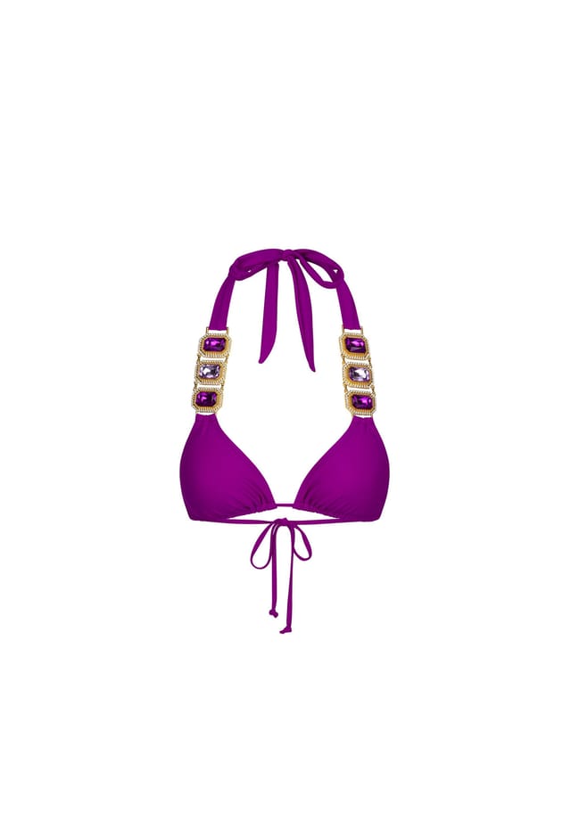 

Верх бикини Boujee с отделкой из сверкающих камней Moda Minx, цвет amethyst