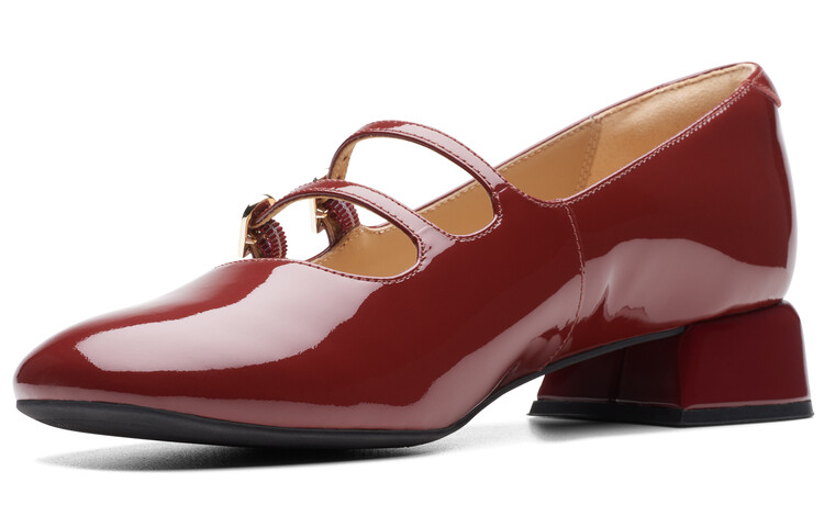 Женские повседневные туфли женские темно-красные Clarks — фото 2