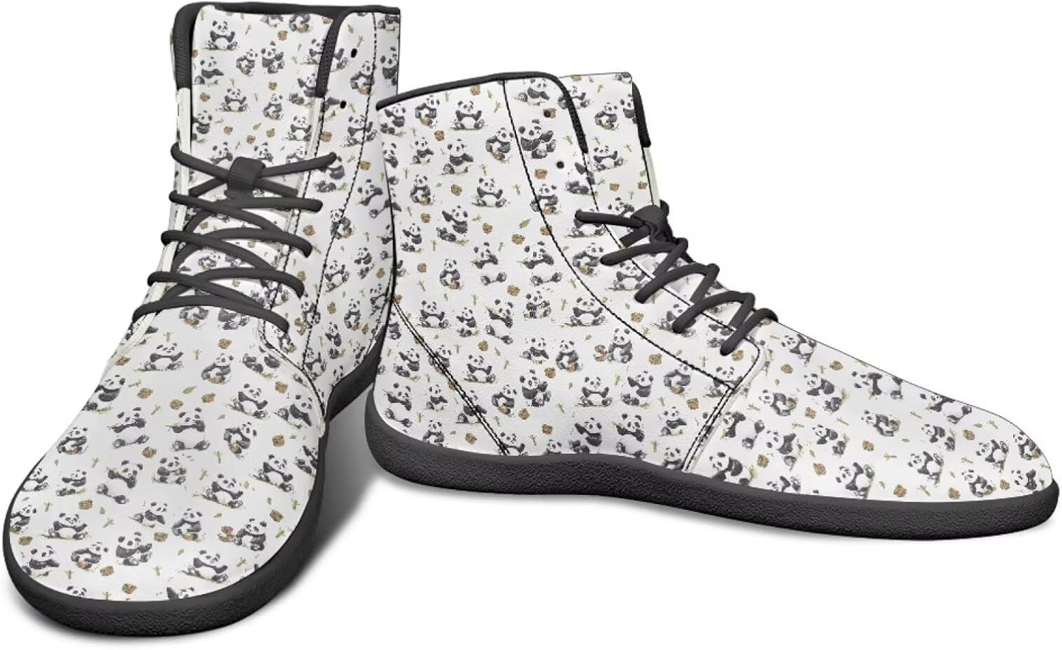 

Кроссовки с анималистическим принтом - высокие кроссовки с широким носком для кросс-тренинга для мужчин Watdotory, Panda Bamboo Pattern