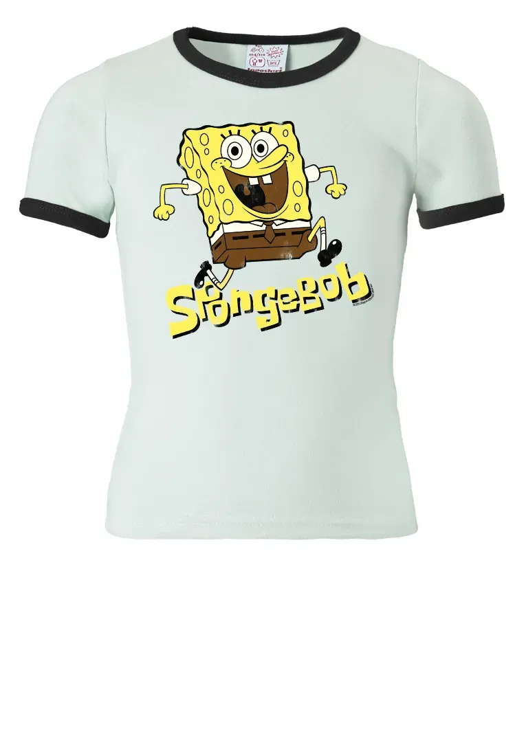 

Футболка Logoshirt "Губка Боб - Прыгающий", с забавным принтом спереди, синий