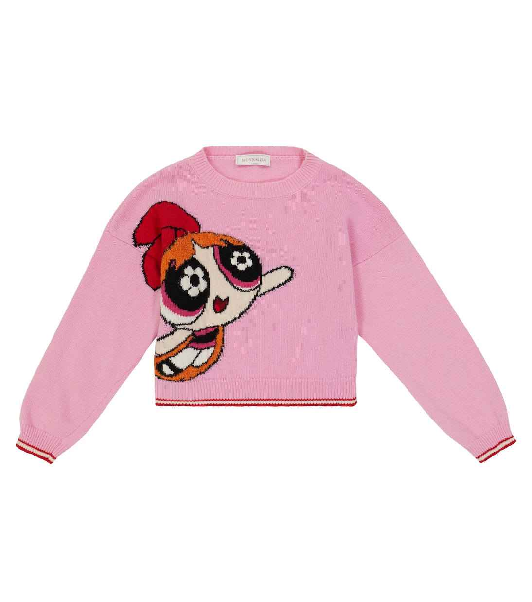 

Вышитый шерстяной свитер Monnalisa, Sachet Pink