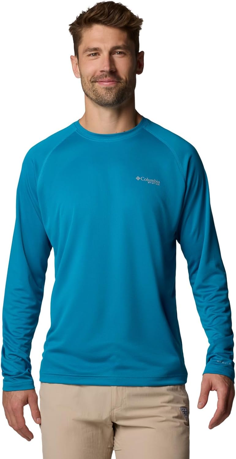 

Columbia мужская футболка PFG Solar Stream с длинным рукавом, Blue Echo, Синий, Columbia мужская футболка PFG Solar Stream с длинным рукавом, Blue Echo