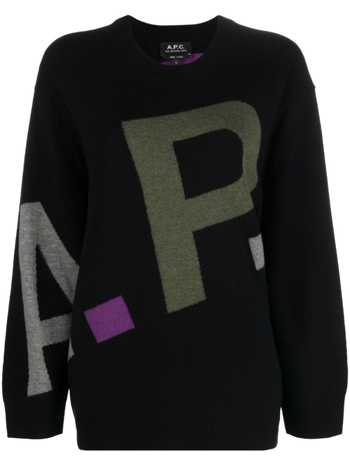 

A.P.C. шерстяной джемпер с логотипом, черный