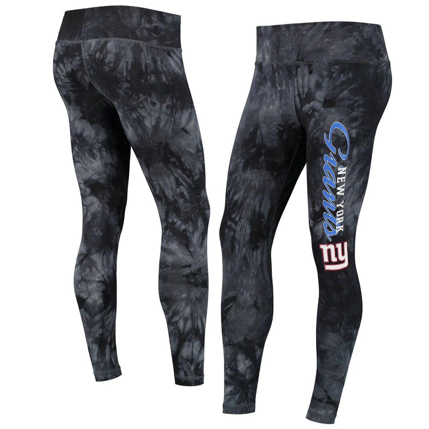 

Женские спортивные леггинсы черного цвета New York Giants Burst Tie Dye