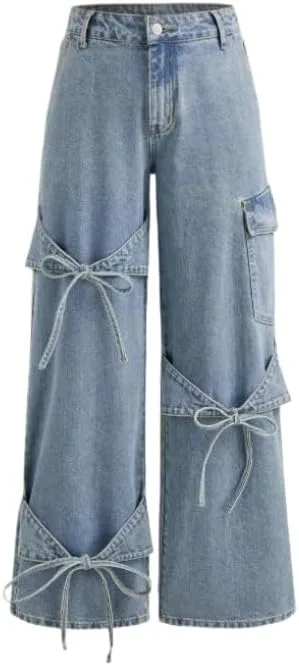 

Pooyikoi женские брюки прямого кроя с высокой талией и широкими штанинами