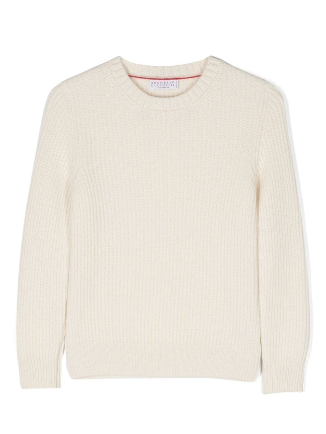 

Brunello Cucinelli Kids кашемировый джемпер в рубчик, белый