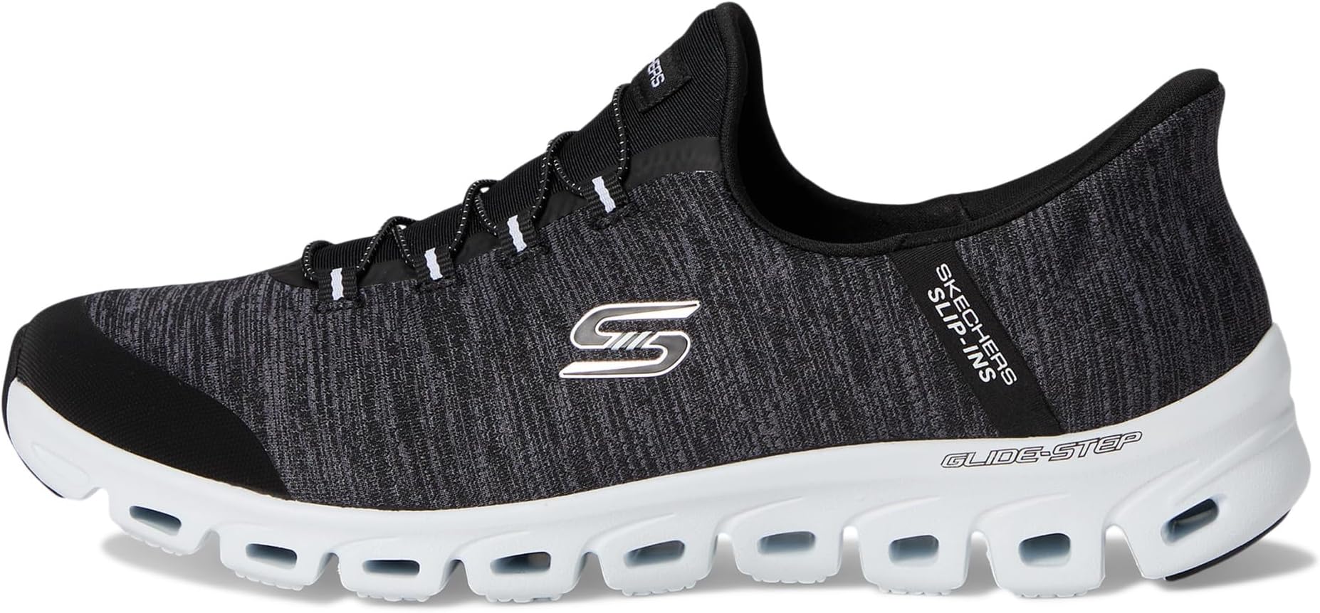 Кроссовки SKECHERS Women's Glide Step Peak Hands Free Slip-Ins, Black White — фото 4