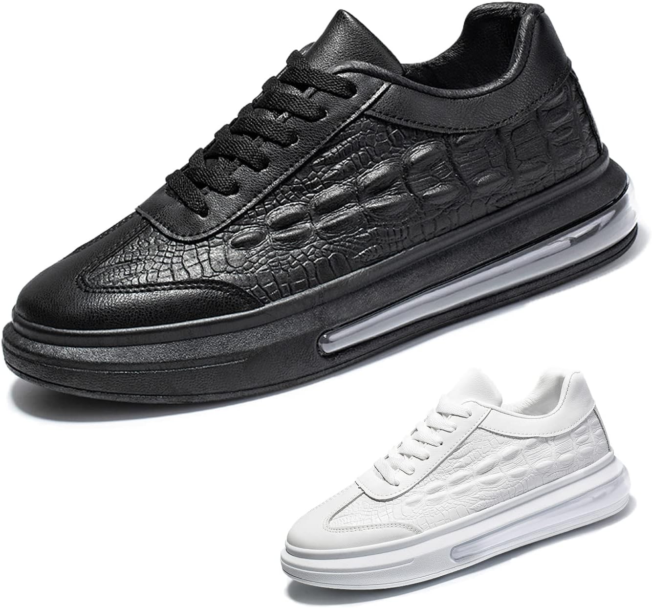 

Мужские повседневные кроссовки Lymphvity из кожи с принтом, низкие, дышащие, с мягкой подошвой, для улицы, с нескользящей подошвой, на шнуровке, с воздушной подушкой, для ходьбы и бега, черный