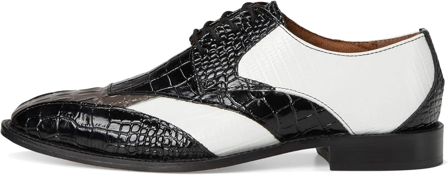 Мужские оксфорды Stacy Adams Tristano Bike Toe на шнуровке с мыском, Black / Grey / White — фото 4