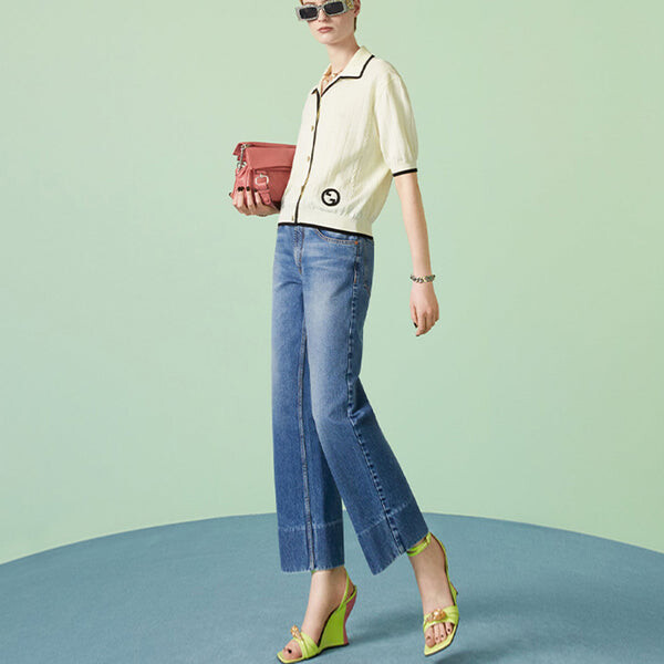 Рубашка cotton cardigan with interlocking g 'ivory' Gucci, белый — фото 4