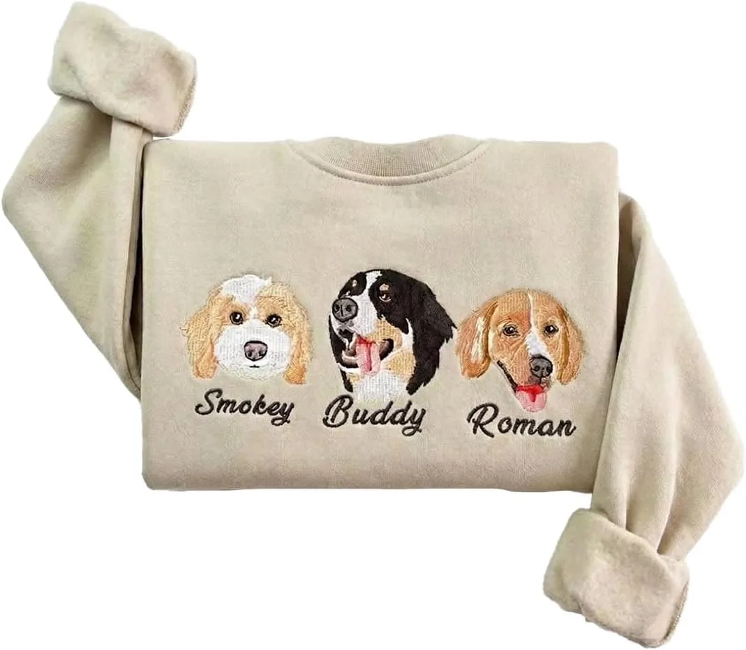 

NAZENTI Свитшот для собаки с вышивкой и фото питомца