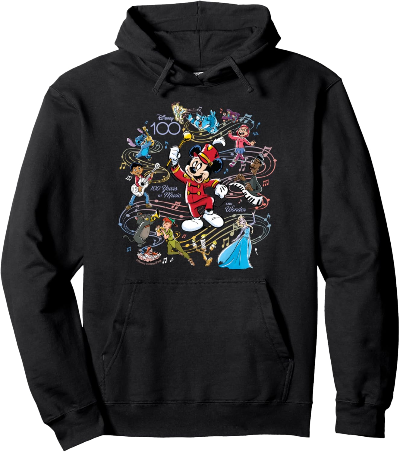 

Толстовка Disney 100 Years Music and Wonder Mickey Full Color D100, черная