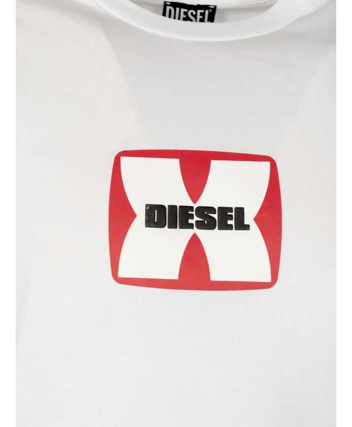 Элегантная футболка с круглым вырезом и принтом Diesel, белый — фото 2