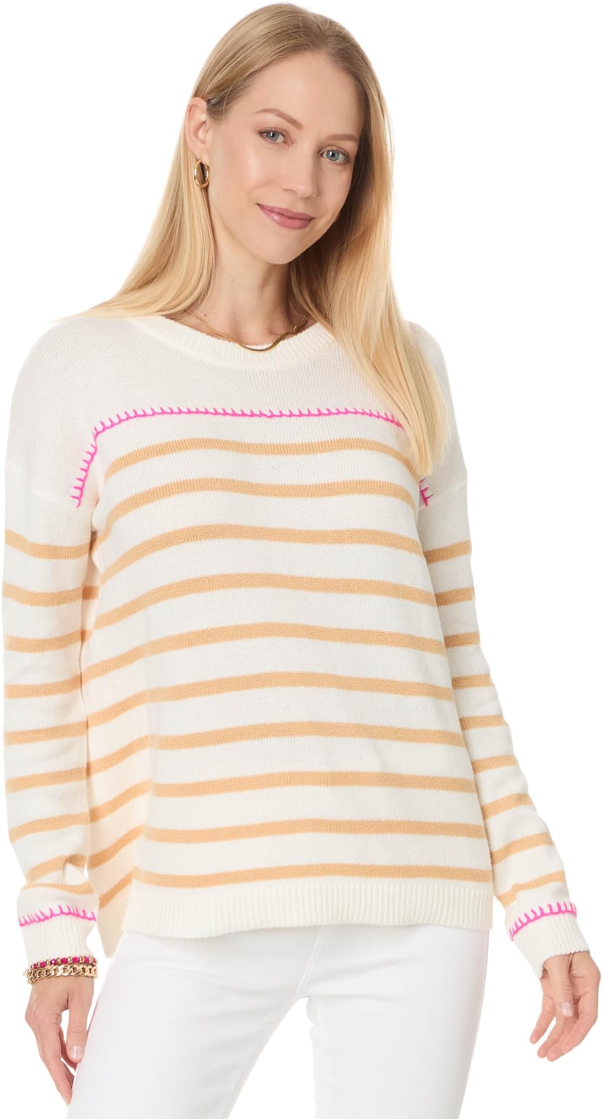 

Свитер Lilly Pulitzer Kyren Sweater, цвет Coconut Never Ending Stripe