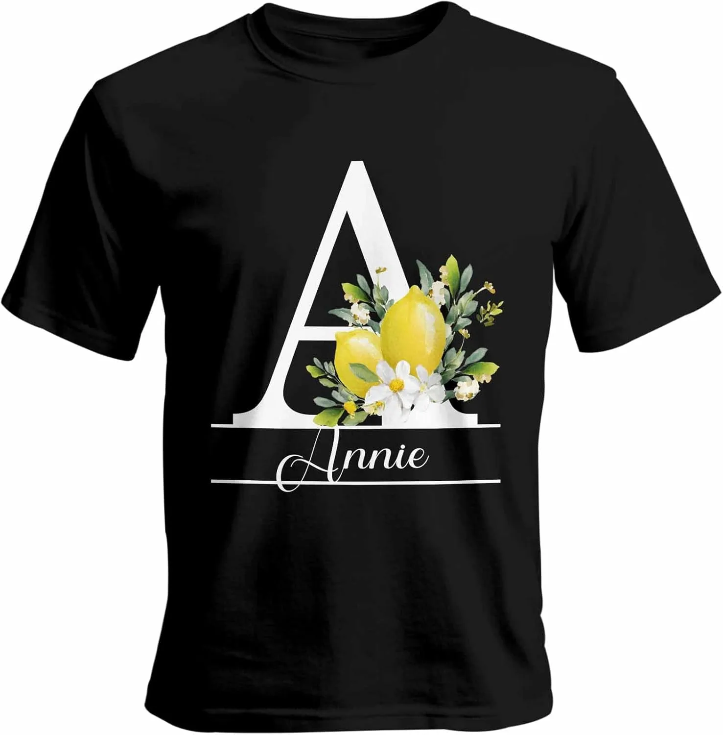

Футболка с именем или текстом, Unisex Cotton Round Neck, Lemon A Vaxbryntel