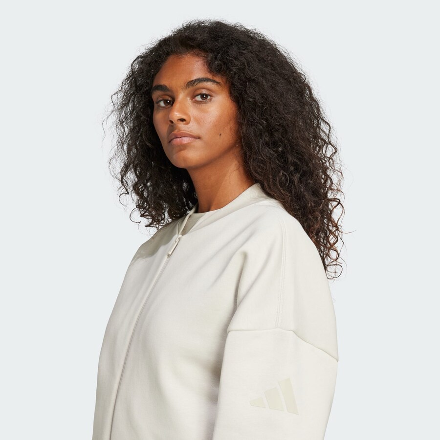 Спортивная толстовка с капюшоном на молнии ADIDAS SPORTSWEAR Essentials, Light beige — фото 4