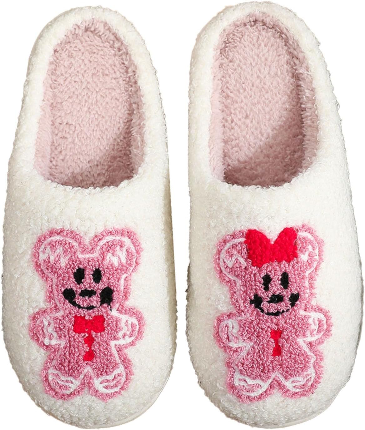 

Рождественские хлопковые тапочки зимние плюшевые с мультяшным оленем, печеньем и Санта-Клаусом для дома, хлопковые домашние туфли Oukisam, 011 Mouse Cookies