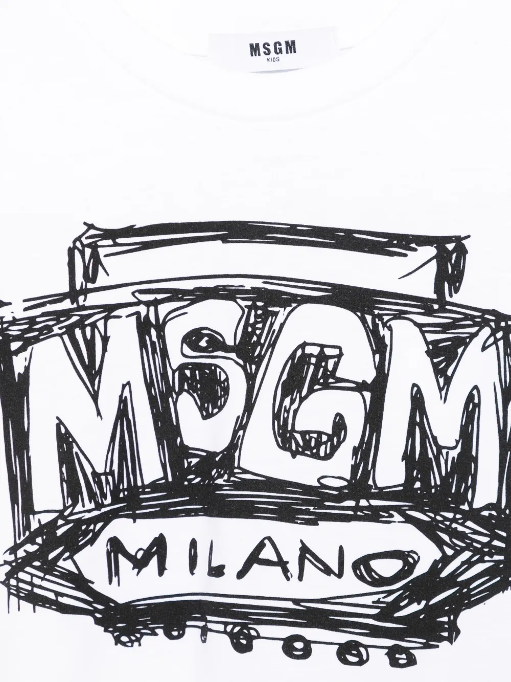 Футболка с графическим принтом Msgm Kids, белый — фото 3