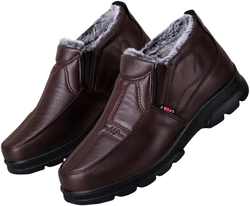 

Мужские зимние походные ботинки Hhhchpm с противоскользящей подошвой - высокие ботинки на липучке с мягкой подкладкой, черные, для активного отдыха на улице, походов, повседневной носки