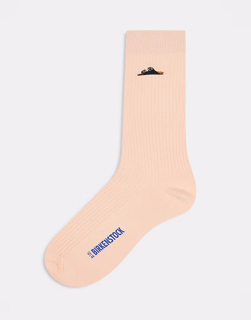 

Носки унисекс из хлопка в рубчик Birkenstock светло-розового цвета