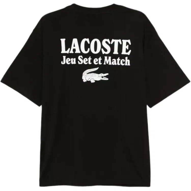 Футболка с вышитым логотипом LACOSTE, Black — фото 2
