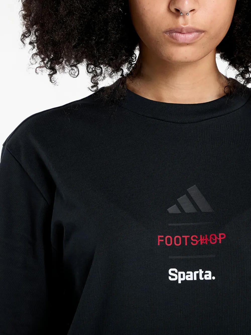 Футболка с логотипом из коллаборации с Footshop и Sparta Adidas, черный — фото 3
