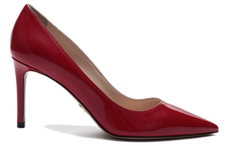 Тонкие каблуки Высокие каблуки 8,5 см Женские Красные PRADA, Оригинальная коробка для обуви в комплекте — фото 3