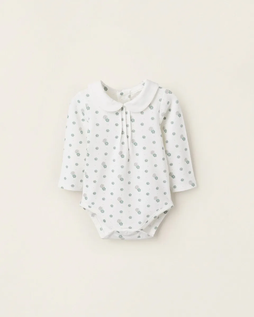 

Детское боди для девочки с длинным рукавом, белое Zippy, белый