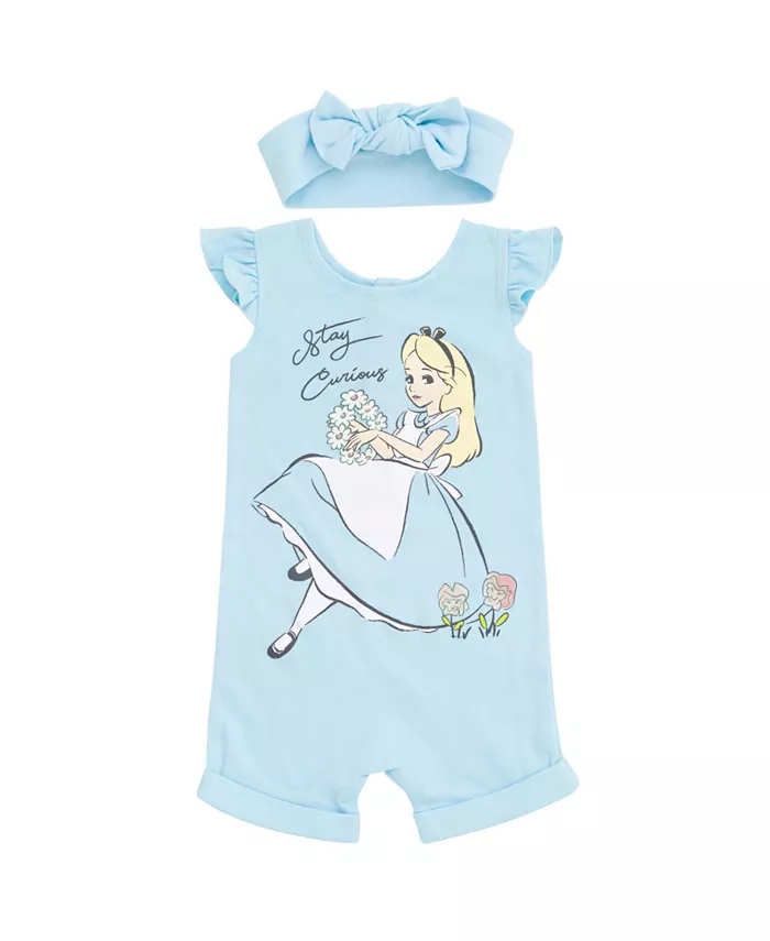 

Комбинезон с кнопками и повязка на голову Minnie Mouse для девочек Alice in Wonderland, синий