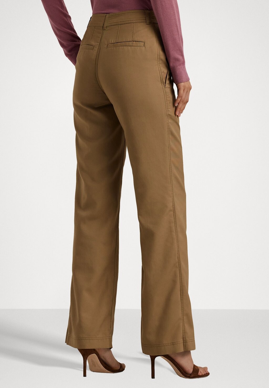 

Брюки CANVAS WIDE LEG PANT Lauren Ralph Lauren, цвет Tan