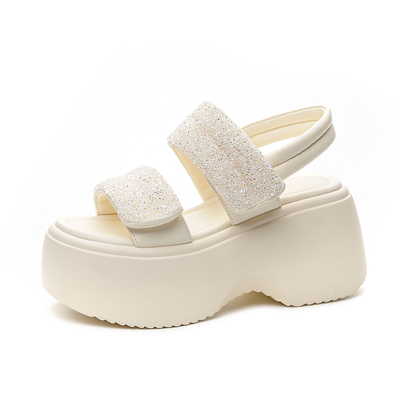 Shoe cabinet floral language Сандалии на одной бляшке 8 см женские серебристые, цвет Silver — фото 3