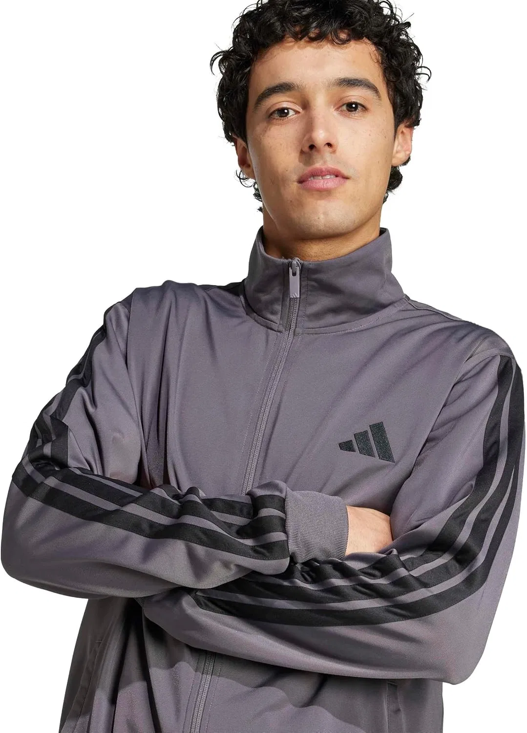 Спортивный костюм с 3 полосками adidas, серый — фото 3