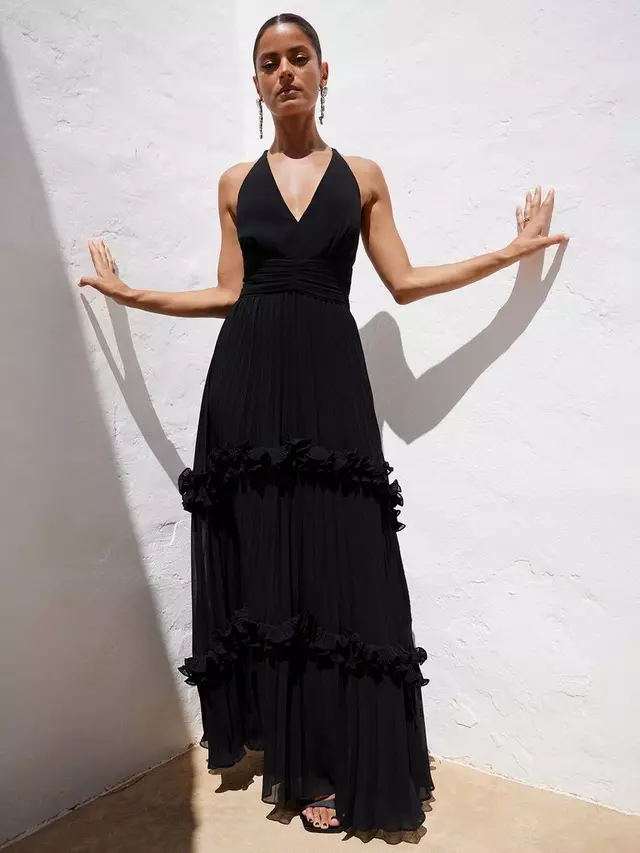 

Платье Ro&Zo Sienna Pleated Frill Maxi, черный