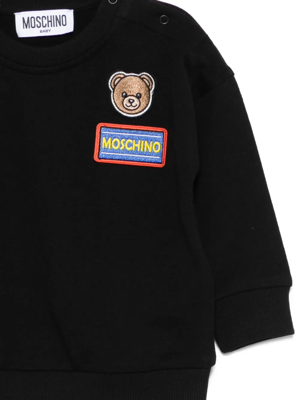 Свитшот с логотипом в виде медведя Moschino Kids, черный — фото 3