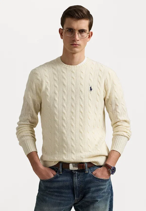 Джемпер Cable knit wool cashmere, Polo Ralph Lauren, цвет андовер крем