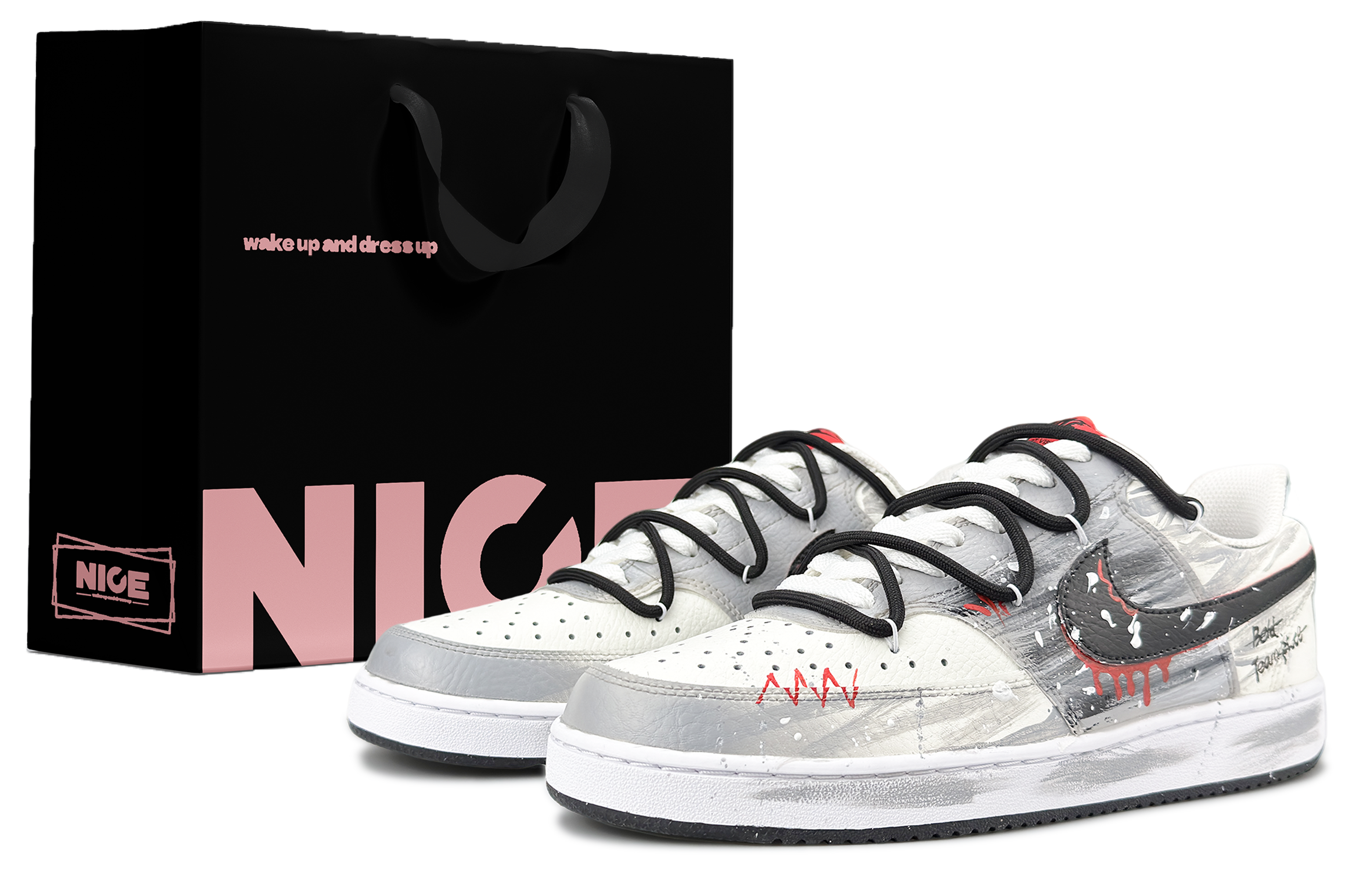 

Nike Износостойкие и легкие низкие кроссовки для скейтбординга Court Vision 1, мужские, черно-белые