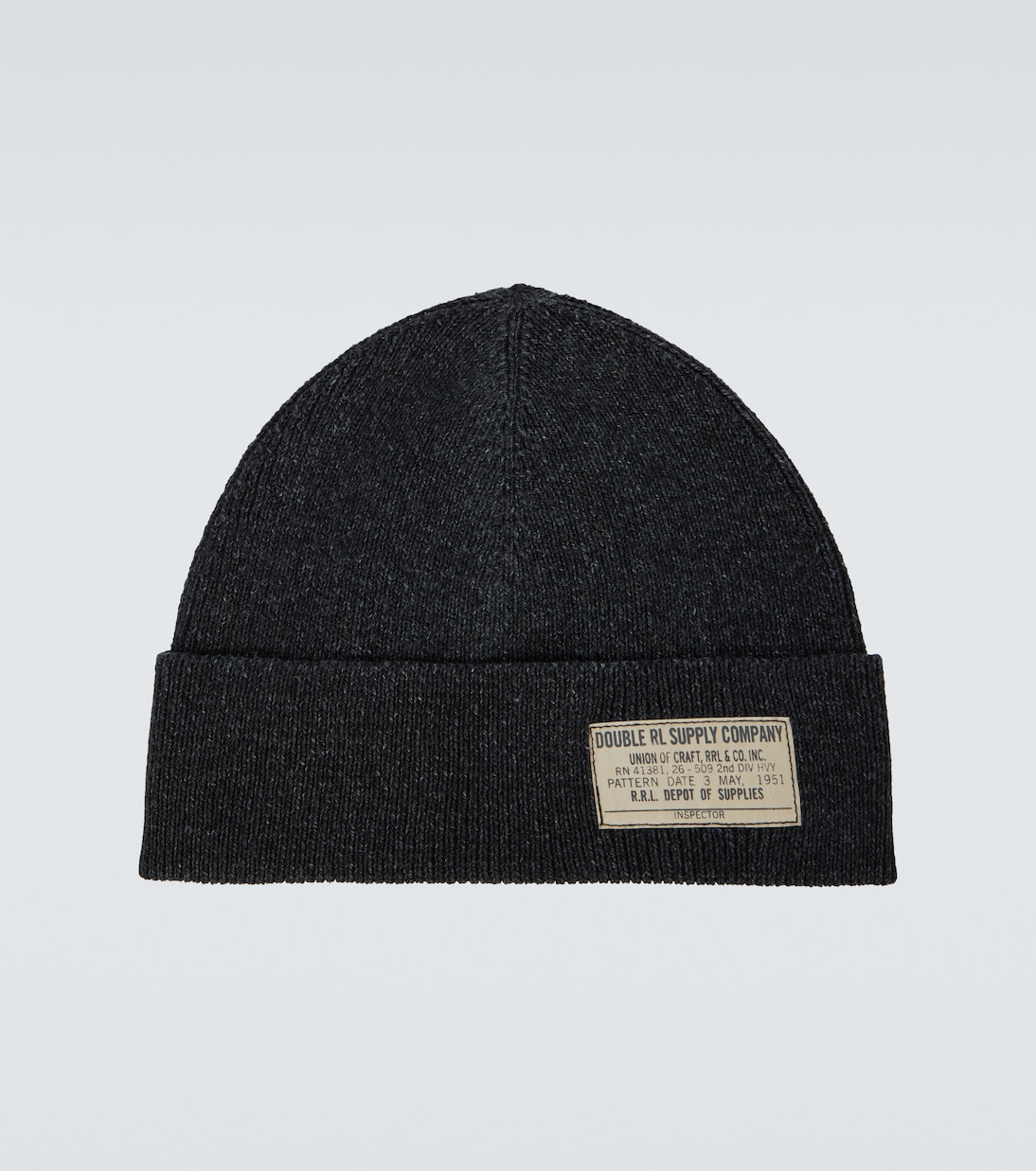 

Вязаная хлопковая шапка-часовка RRL, Black Indigo