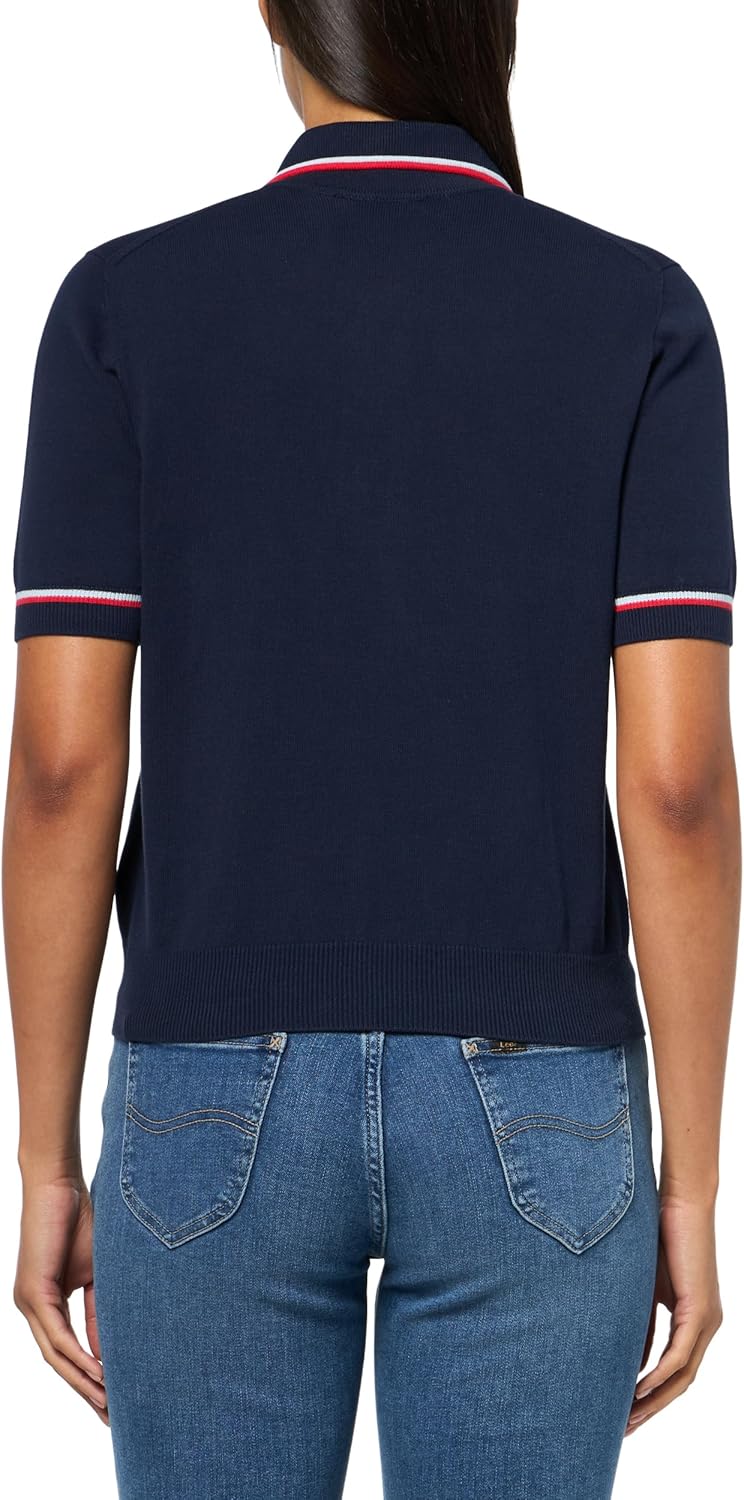 Поло Lacoste 3D Бесшовное, Эффект Стрейч, Navy Blue/Red/White — фото 2