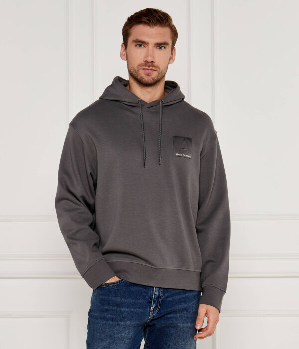 

Толстовка мужская Armani Exchange с капюшоном и нашитым логотипом, серый