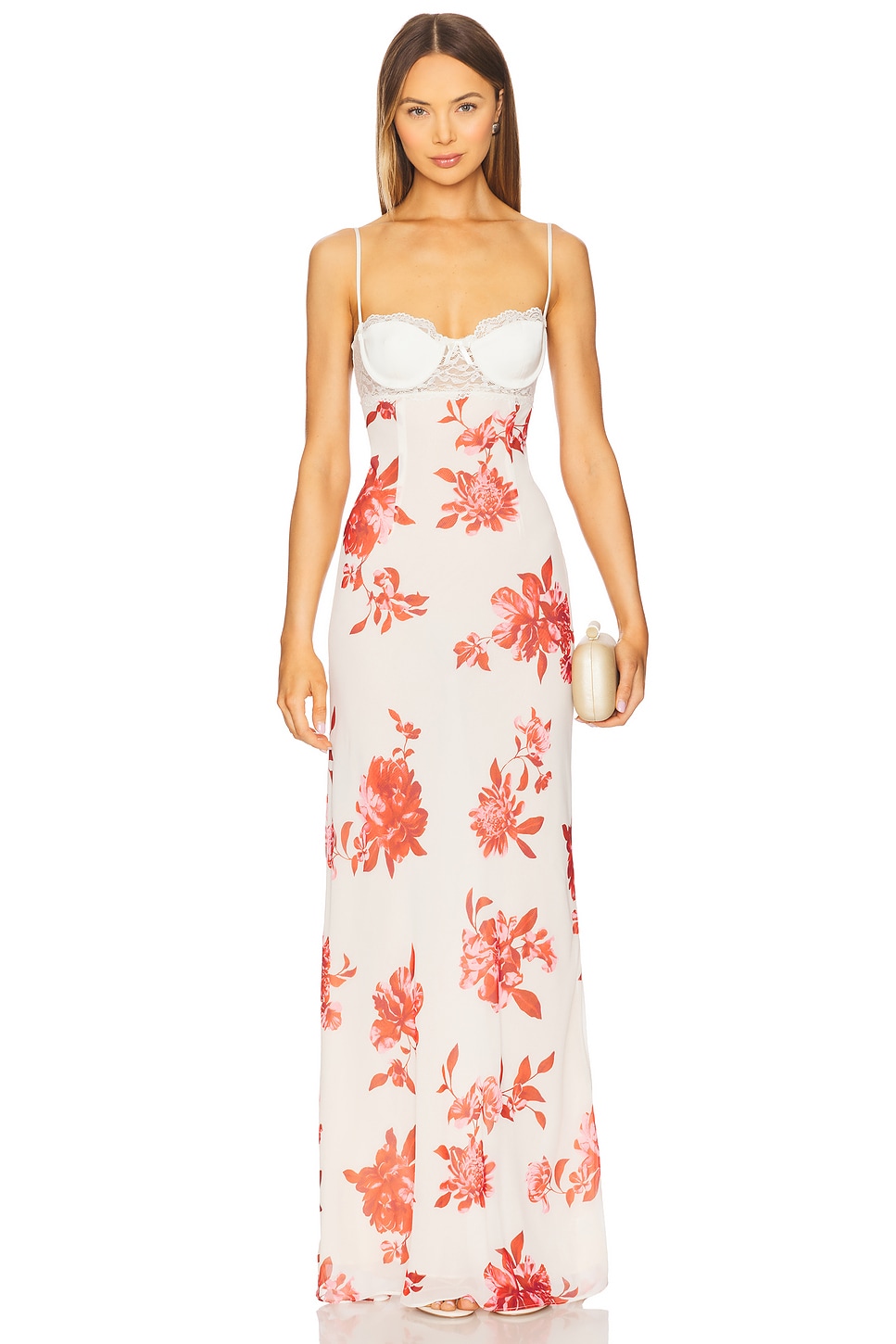 

Платье "The ambrose gown" Nbd, pink & red floral