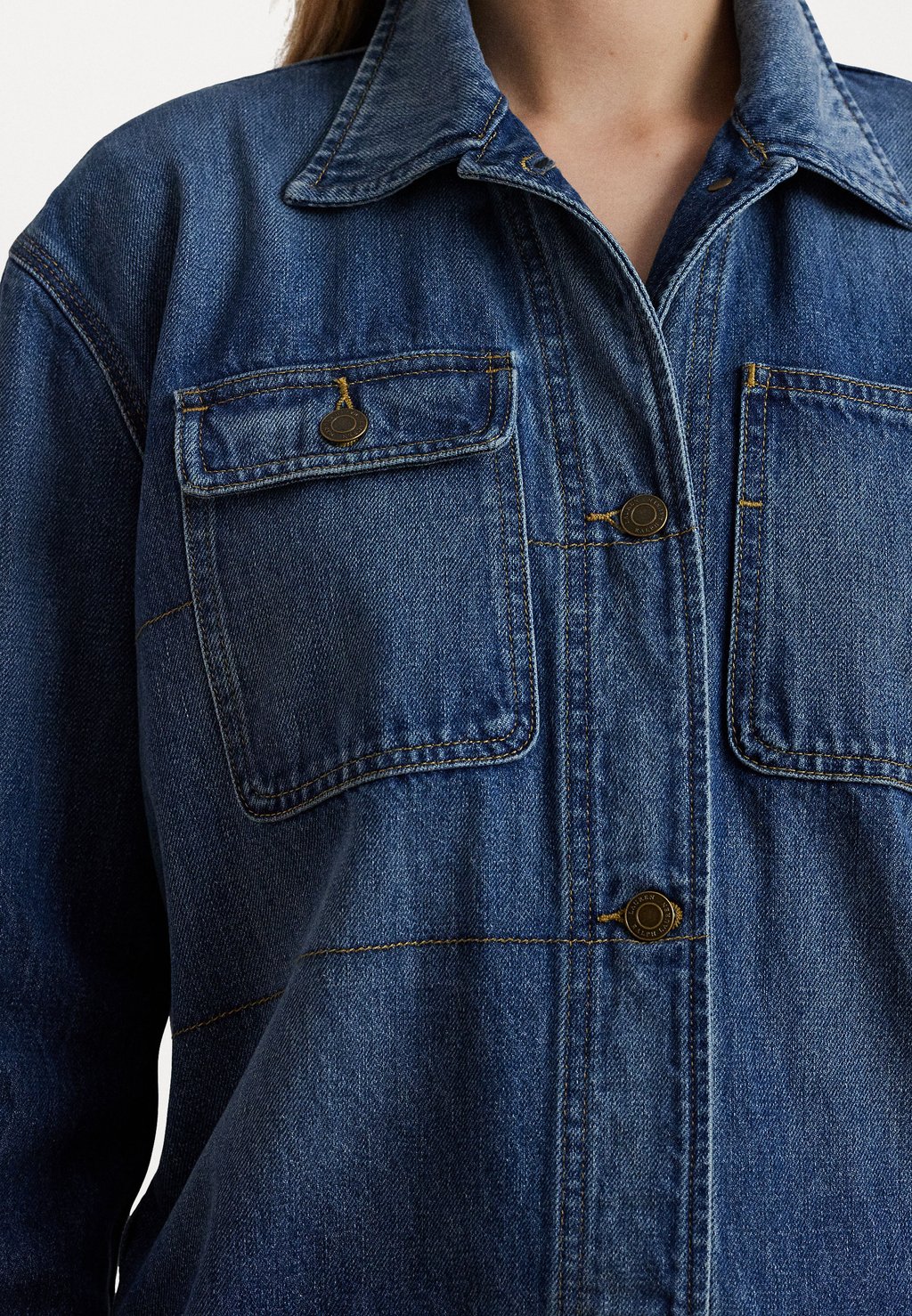 

Легкая куртка DENIM SHIRT JACKET Lauren Ralph Lauren, синий деним