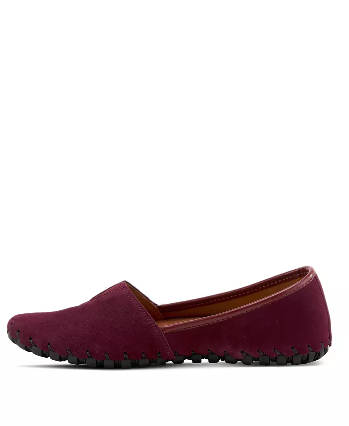 Kathaleta Suede Slip-On Comfort Туфли на плоской подошвеs с V-образной эластичной выемкой, поддержкой свода стопы и съемной стелькой Spring Step, красный — фото 2