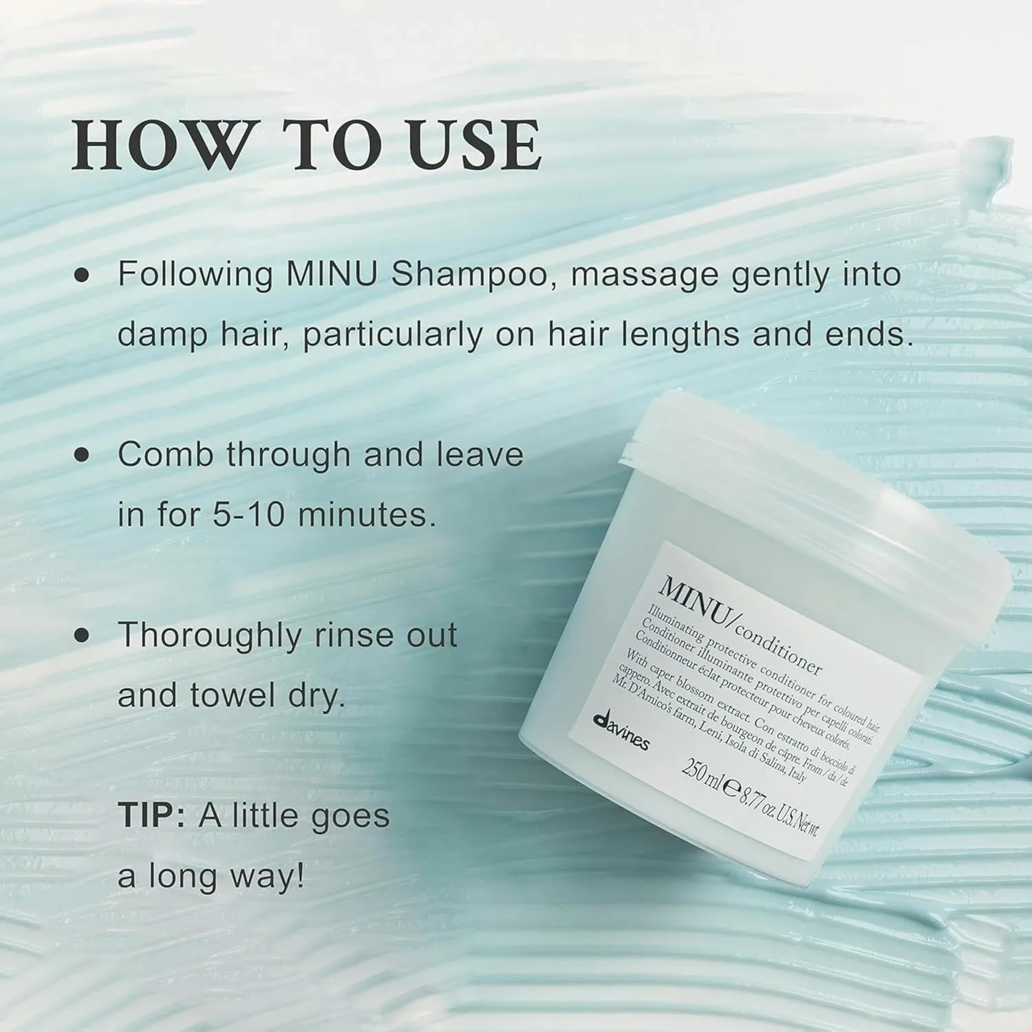 Молочко Davines All In One + шампунь Minu + кондиционер Minu — фото 3
