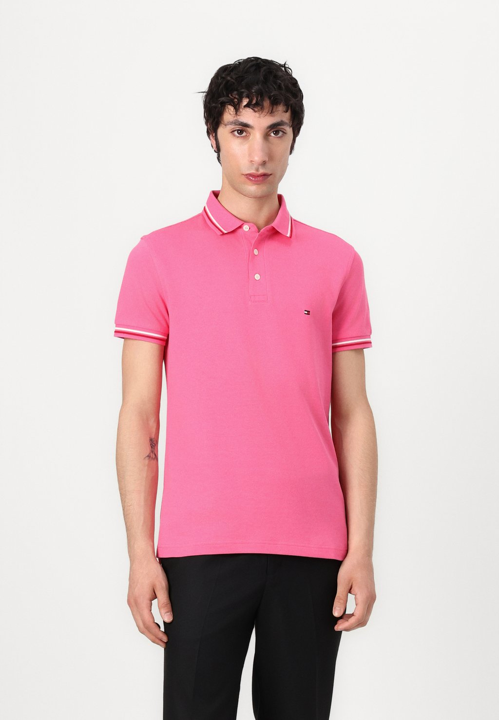 

Поло TIPPED SLIM FIT SEASONAL Tommy Hilfiger, фуксия