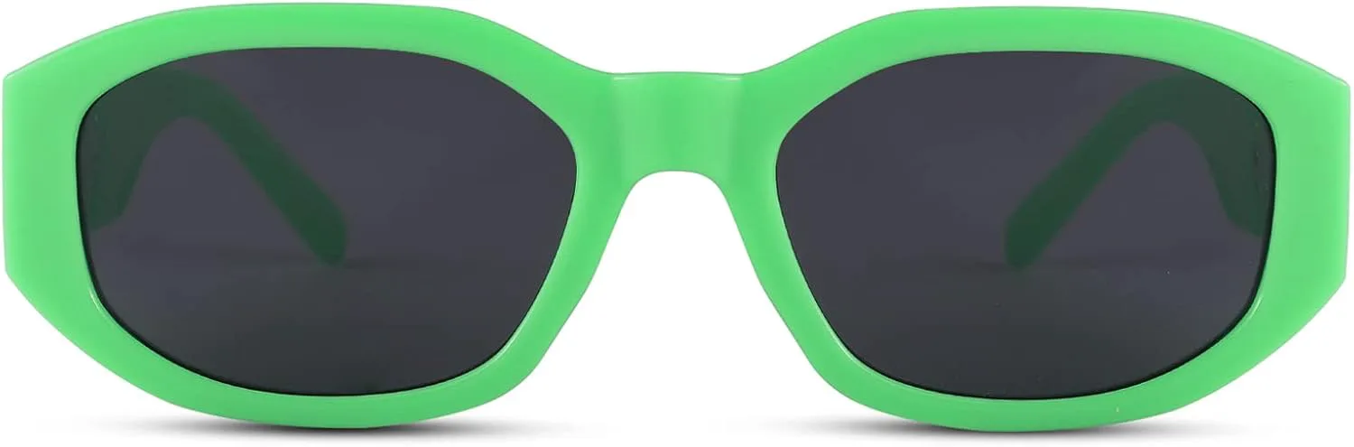 

Солнцезащитные очки Hycredi прямоугольной формы для женщин и мужчин, ретро-очки для вождения, винтажный стиль 90-х, нестандартная оправа, защита UV400, D1- Green/Grey