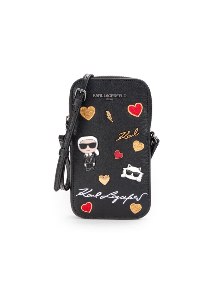 

Кожаная сумка через плечо с логотипом Karl Lagerfeld Paris, цвет Multi Black