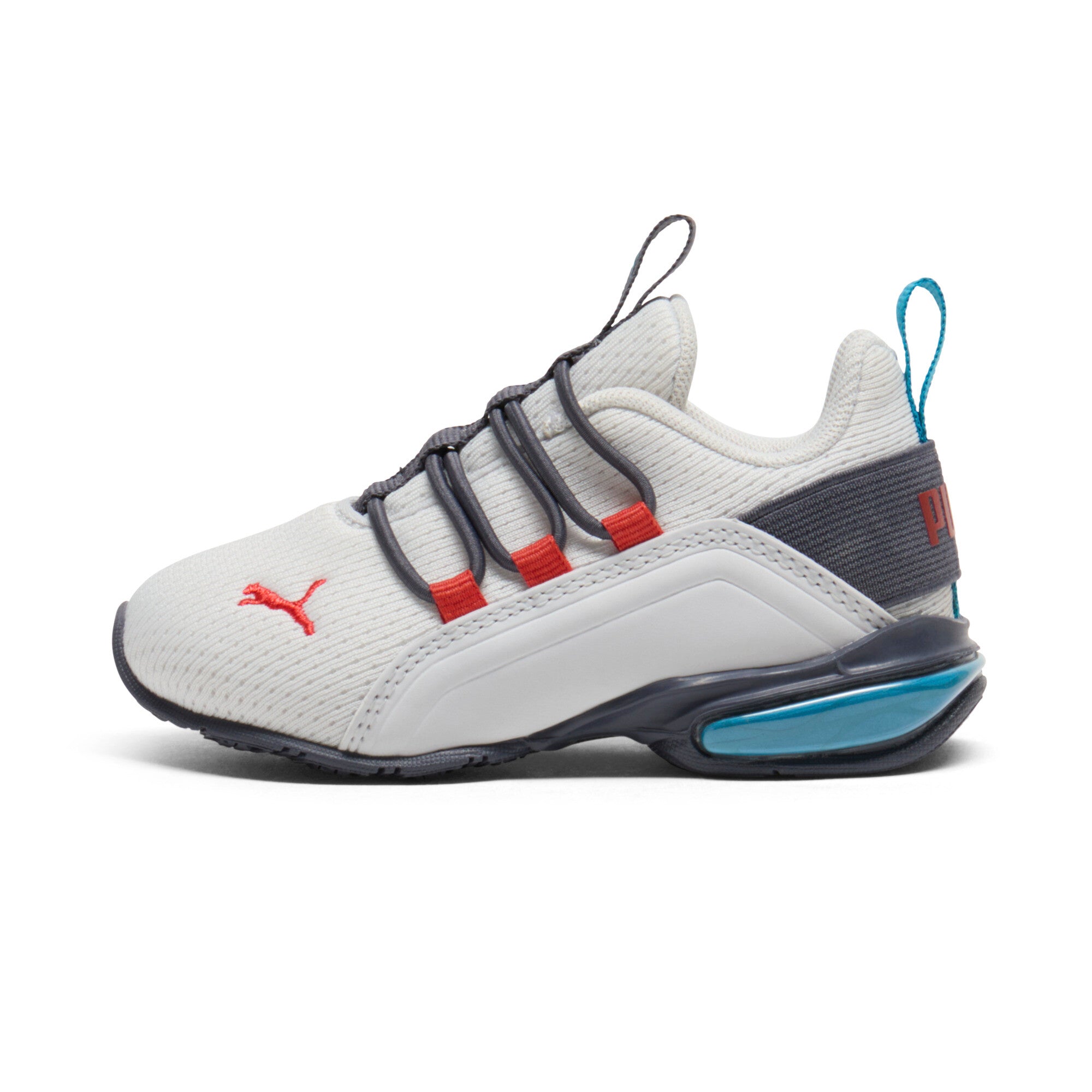 

Кроссовки PUMA Axelion M для малышей, цвет feather gray/galactic gray/red fire