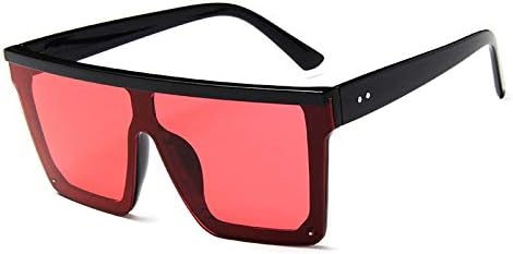 

Женские классические квадратные солнцезащитные очки с плоской верхней частью, фиолетовое зеркальное покрытие, защита от ультрафиолета UV400 (2026 год) MTZJH, Clear Red