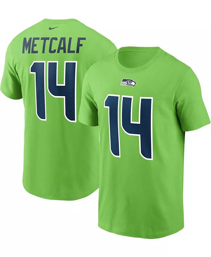 

Мужская футболка DK Metcalf Neon Green Seattle Seahawks с именем и номером Nike