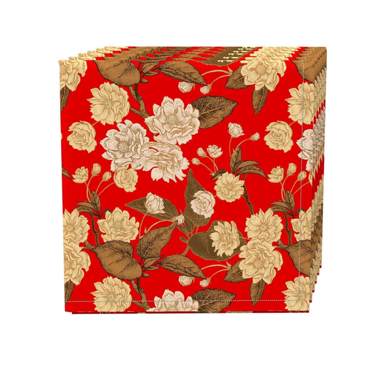 

Набор салфеток, 100 % полиэстер, набор из 4 шт., 18x18 дюймов, Golden Floral Blossom